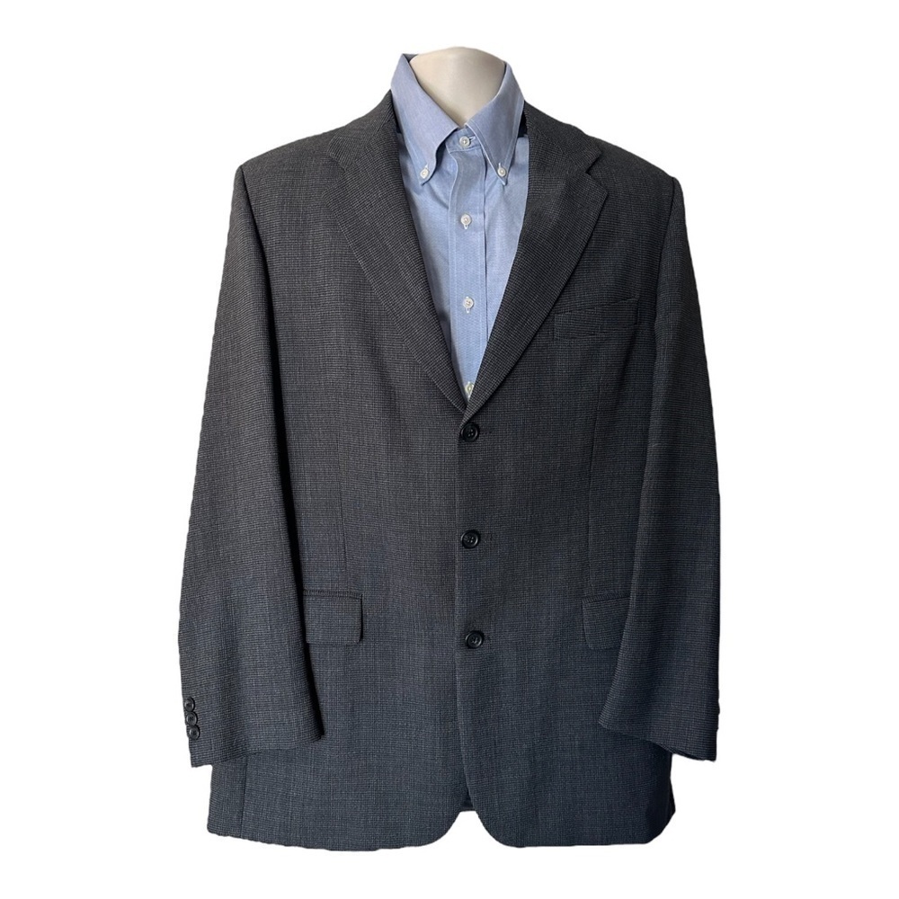 Bachrach Men's Gray Blazer Sport Coat Sz 44L 3 Button Wool